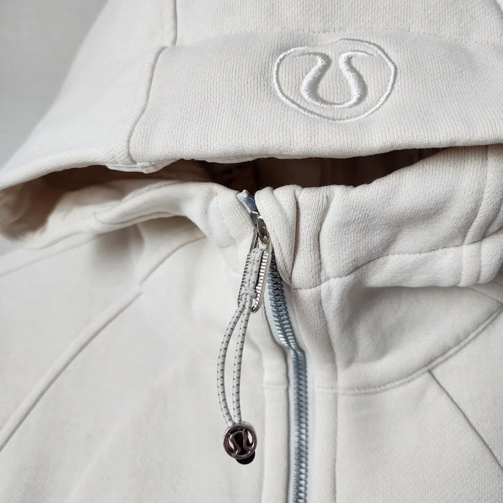 LULULEMON Scuba Cropped Hoodie‎ Zip Up Bone Cream Athleisure